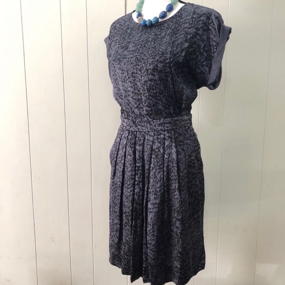 REBECCA TAYLOR Sz S Silk Blue Shortsleeve Dress - Picture 4 of 11